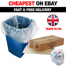 100 X Clear Refuse Sacks 140G Large Bin Liners Rubbish Waste Recycling Bags 90L