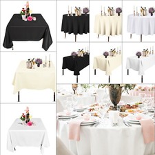 White Black Table Cloth Round