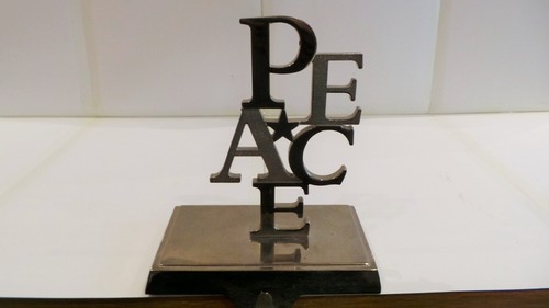 Metal peace christmas stocking - peace,