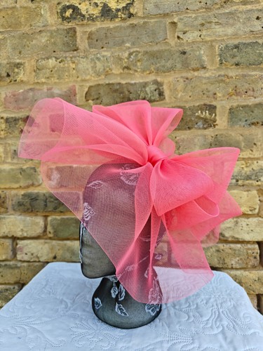 Coral pink fascinator - coral,