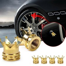 4x Gold Crown Car Truck Tire Air Valve Stem Cover Caps Wheel Rims Cap Universal