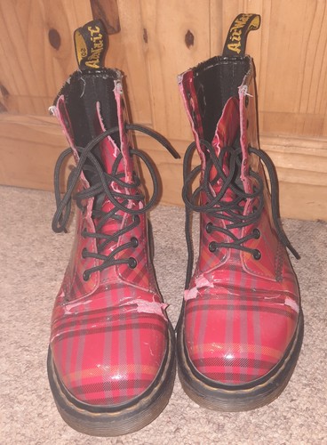 Martens size red tartan - martens,