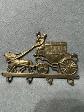 Vintage brass horse carriage - brass,