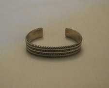 Vintage Tom Hawk Navajo Sterling Silver Cuff Bracelet