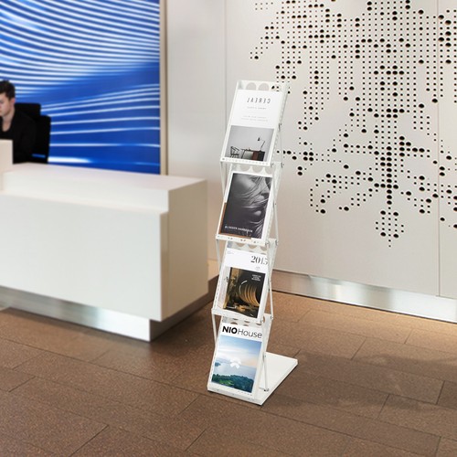 White brochure display - white,