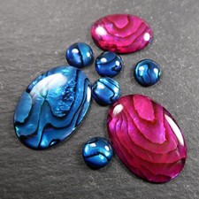 Abalone shell cabochons for jewellery making | Oval and Round Abalone shell cabs