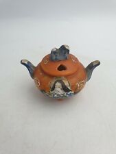 VTG JAPANESE PORCELAIN KLIMAX MINI INCENSE BURNER HANDPAINTED DEITY FOO FU LION