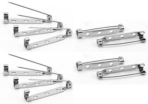40mm silver brooch bar - silver,