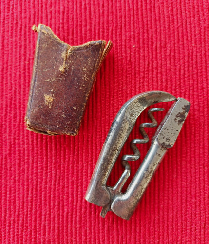 Rare folding metal corkscrew - metal,
