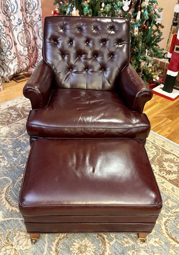 Tufted leather arm chair - leather,