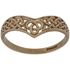 9ct Gold Ring 2g Wishbone