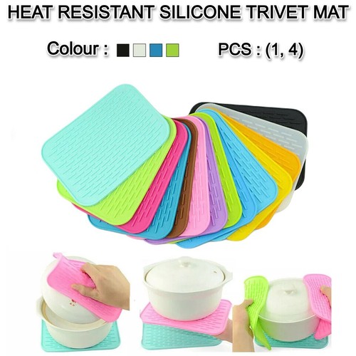 Heat resistant silicone trivet - heat,