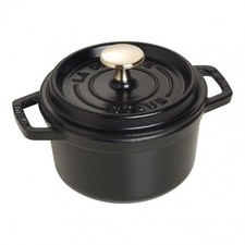 Staub Cast Iron Cocotte 14cm 0.8L Black Round Casserole Dish Pot w/ Lid 1101425