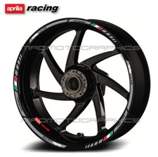 aprilia Racing motorcycle wheel decals 12 rim stickers set Tuono RSV4 grey
