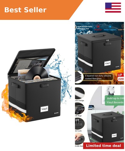 Vinyl record storage box - vinyl, with