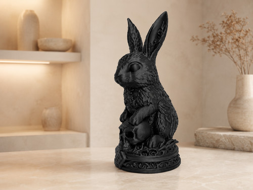 Gothic black rabbit - black, skull
