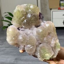 4.29LB Rare transparent purple-green cubic fluorite mineral crystal sample/China