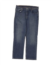 LEVI'S Mens 752 Straight Jeans W34 L29 Blue Cotton DA20