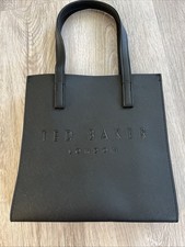 Ted Baker London Black Small Soocon Tote Shopper Bag Hand TB Logo New No Tags