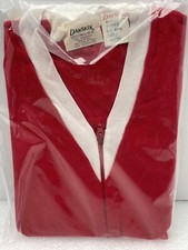 VINTAGE 1980s DANSKIN LEOTARD GIRLS YOUTH SMALL 4-6 RED WHITE NYLON GYMNASTICS