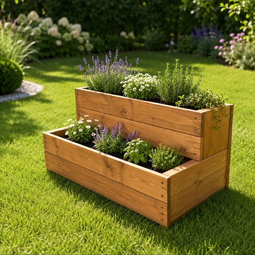 Tier wooden planter raised - tier,