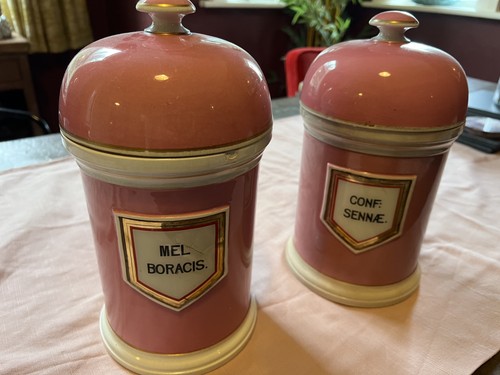 Pair antique pink ceramic - of,