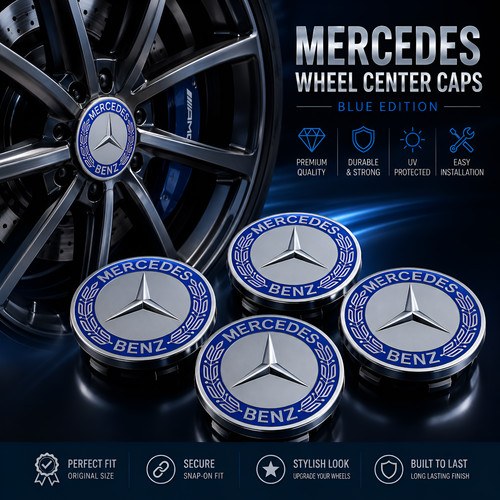 Blue mercedes benz 75mm - blue,