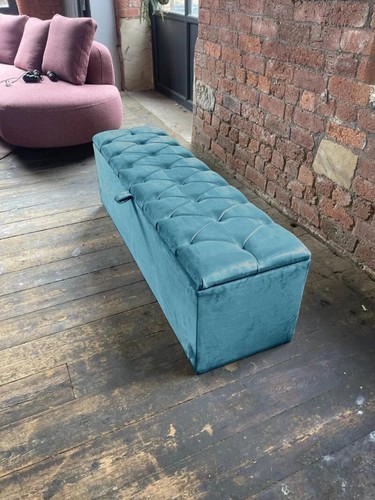 Aqua ottoman bench - aqua,