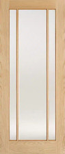 LPD Oak Lincoln Clear Glazed 3L Pre-finished Internal Solid Door + UK Delivery