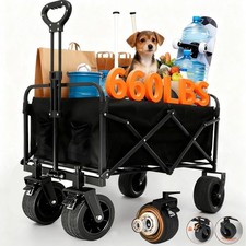 200KG Heavy Duty Folding Trolley Cart Foldable Large Wagon Festival Garden Beach