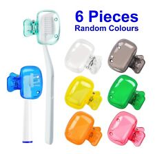 6 Pieces Toothbrush Head covers protector Brush Cap Clip-on - Random Colours