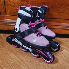 Kids Rollerblade Microblade Adjustable UK 1 - UK 4 Inline Skates Can Fit 3x80mm 