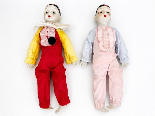 Vintage pair porcelain pierrot - pair,