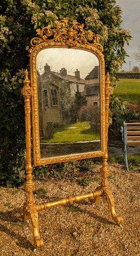 Rare antique gilt wood cheval - gilt,