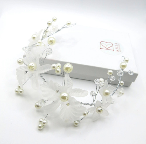Flower girl white large floral - white,