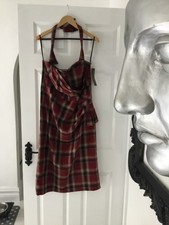STOP STARING Designer burgundy tartan check dress size 16