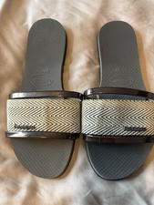 HAVAIANAS slip On Flip Flops Mules Sal’bdals UK 4 - 5 (37/38) Cream Black