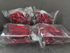 4x Red Santa Sleigh And Sack