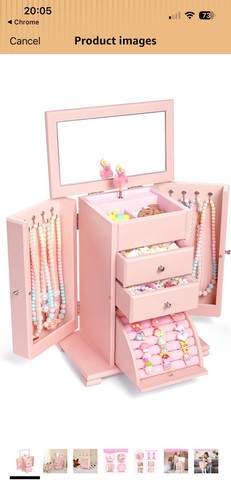 Pink musical jewellery box - musical,