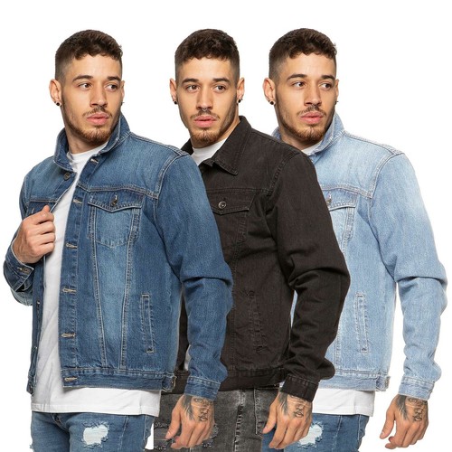 Enzo mens denim jacket regular - mens,
