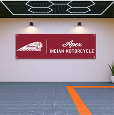 Decoration Indian Motorcycle Apex Racing Banner 71x24 Garage Wall Decor