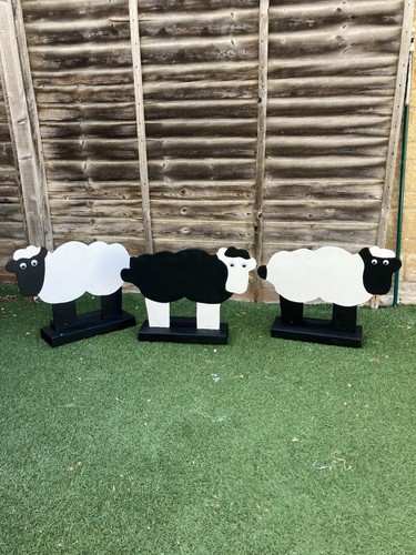 Three sheep show jump - three,