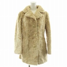 Lamb Fur Coat Beige Leather No-name Genuine Fur Jacket 11.5/US