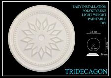 Ceiling Rose Polystyrene Easy Fit Very Light Weight Tridecagon 38cm