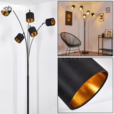 Black/Gold Floor Standing Lamp Fabric Living Bedroom Lighting Floor Lamp