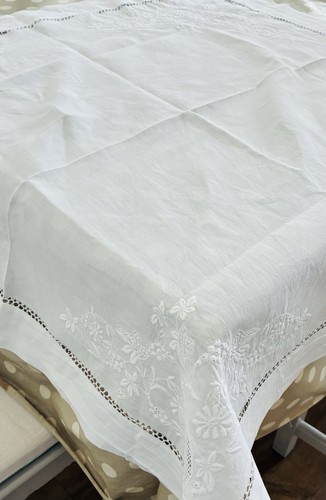 Vintage hand embroidered white - vintage,