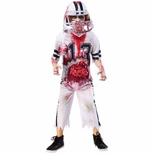 Zombie American Football Player Horror Costume Kids Boys Costume 7-8 Years