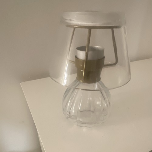 Clear glass gold tone - glass, table