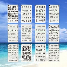  12 Pcs Small Letter Stencils for Crafts Reusable Alphabet Digital Template