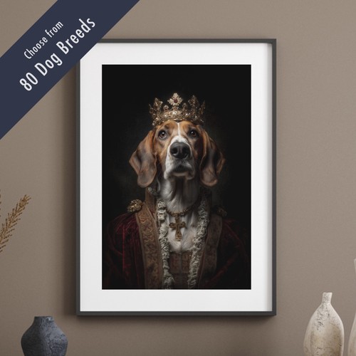 Royal dog portrait print - royal,